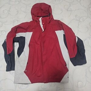 LL Bean Jacket Mens Large Red Gray 3-in-1 Winter Insulated Parka Ski Coat Hooded